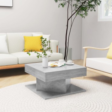 vidaXL Τραπεζάκι Σαλονιού Γκρι Σκυρ. 57x57x30cm από Επεξ. Ξύλο 1 τεμ.