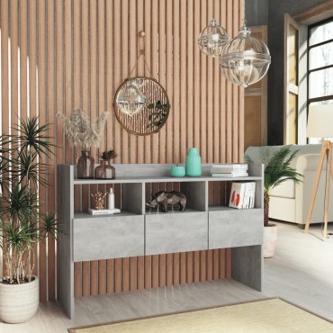 vidaXL Μπουφές Γκρι Σκυροδέματος 105x30x70cm από Επεξ. Ξύλο 1 τεμ.