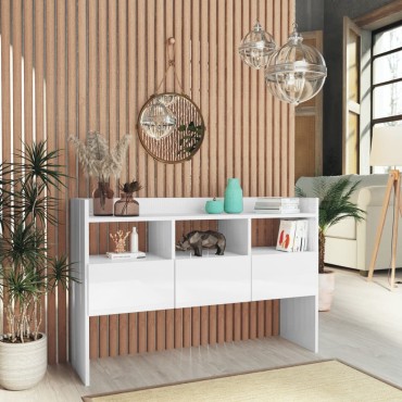 vidaXL Μπουφές Γυαλιστερό Λευκό 105x30x70cm από Επεξ. Ξύλο 1 τεμ.