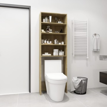 vidaXL Ντουλάπι Πλυντηρίου Sonoma Δρυς 64 x 24 x 190 εκ.