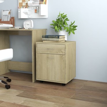 vidaXL Ντουλάπι Τροχήλατο Sonoma Δρυς 45x38x54cm από Επεξ. Ξύλο 1 τεμ.