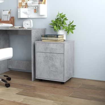 vidaXL Ντουλάπι Τροχηλάτο Γκρι Σκυρ. 45x38x54cm από Επεξ. Ξύλο 1 τεμ.