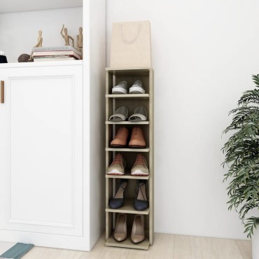 vidaXL Παπουτσοθήκη Sonoma Δρυς 27,5x27x102cm από Επεξεργασμένο Ξύλο