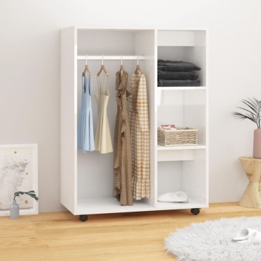 vidaXL Ντουλάπα Γυαλιστερό Λευκό 80x40x110cm από Επεξ. Ξύλο 1 τεμ.