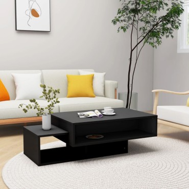 vidaXL Τραπεζάκι Σαλονιού Μαύρο 105x55x32cm από Επεξ. Ξύλο 1 τεμ.