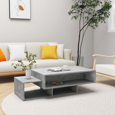 vidaXL Τραπεζάκι Σαλονιού Γκρι Σκυροδέματος 105x55x32cm Επεξ. Ξύλο 1 τεμ.