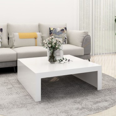vidaXL Τραπεζάκι Σαλονιού Λευκό 100x100x35cm Επεξ. Ξύλο 1 τεμ.