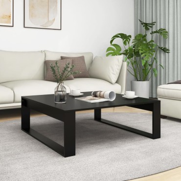 vidaXL Τραπεζάκι Σαλονιού Μαύρο 100x100x35cm από Επεξ. Ξύλο 1 τεμ.