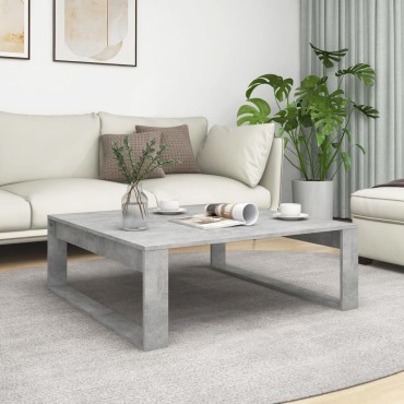 vidaXL Τραπεζάκι Σαλονιού Γκρι Σκυρ. 100x100x35cm Επεξ. Ξύλο 1 τεμ.