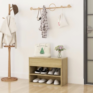 vidaXL Παπουτσοθήκη Sonoma Δρυς 60x30x45cm από Επεξ. Ξύλο