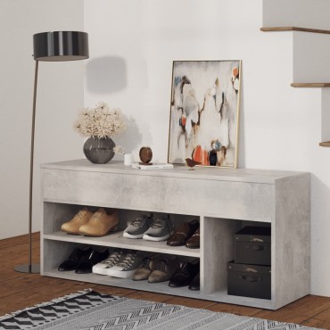 vidaXL Παπουτσοθήκη Γκρι Σκυρ. 105x30x45cm από Επεξ. Ξύλο