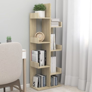 vidaXL Βιβλιοθήκη Sonoma Δρυς 48x25,5x140cm από Επεξ. Ξύλο 1 τεμ.