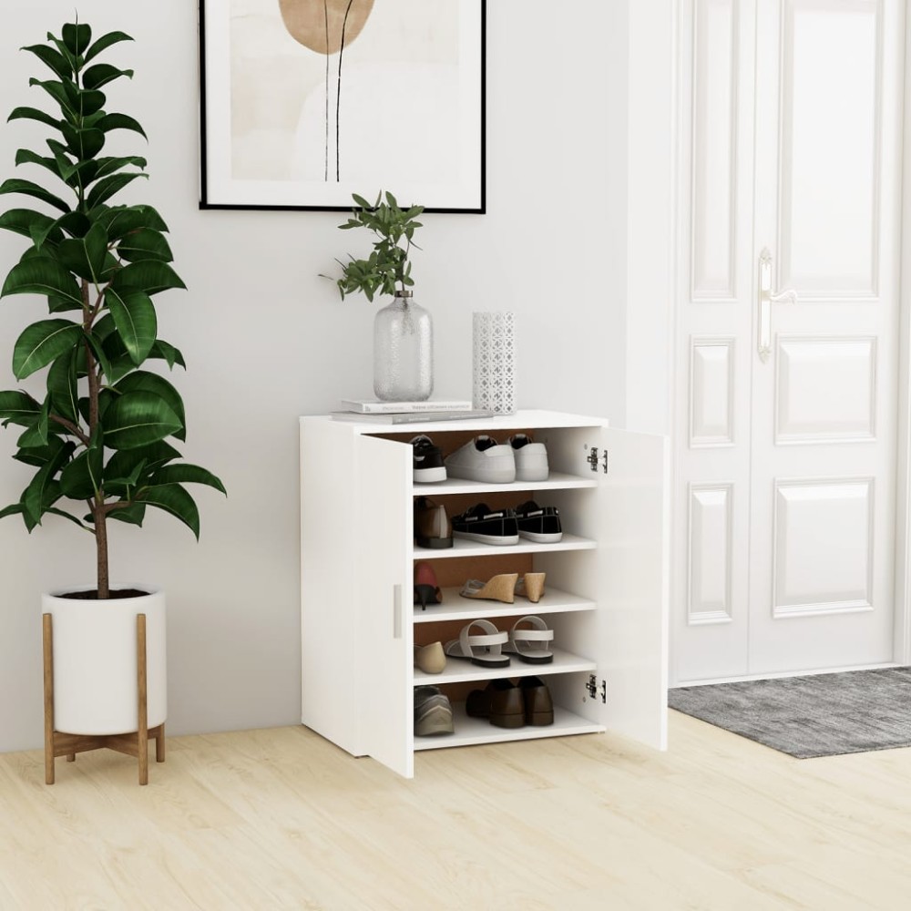 vidaXL Παπουτσοθήκη Λευκή 60x35x70cm από Επεξ. Ξύλο