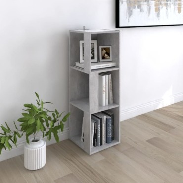 vidaXL Ντουλάπι Γωνιακό Γκρι Σκυροδέματος 33x33x100cm από Επεξ. Ξύλο 1 τεμ.