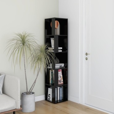 vidaXL Ντουλάπι Γωνία Μαύρο 33x33x164,5cm από Επεξ. Ξύλο 1 τεμ.