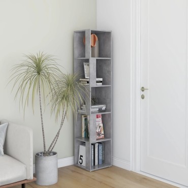 vidaXL Ντουλάπι Γωνία Γκρι Σκυρ. 33x33x164,5cm από Επεξ. Ξύλο 1 τεμ.