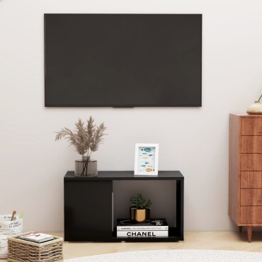 vidaXL Έπιπλο Τηλεόρασης Μαύρο 60x24x32cm από Μοριοσανίδα