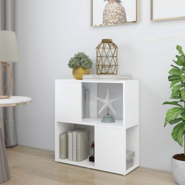 vidaXL Βιβλιοθήκη Λευκή 60x24x63cm από Επεξ. Ξύλο 1 τεμ.