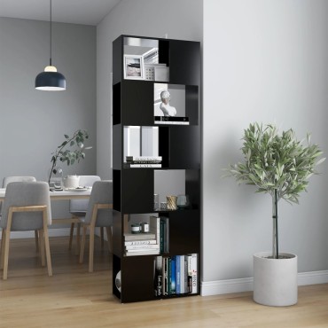 vidaXL Βιβλιοθήκη/Διαχωριστικό Χώρου Μαύρο 60x24x186cm Μοριοσανίδα 1 τεμ.