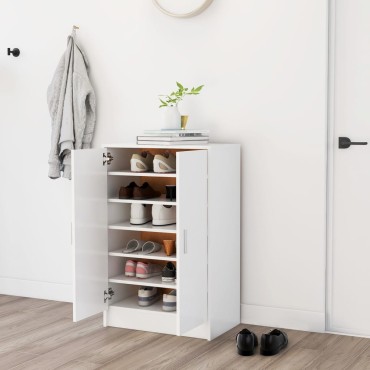 vidaXL Παπουτσοθήκη Λευκή 60x35x92cm από Επεξ. Ξύλο