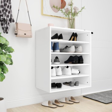 vidaXL Παπουτσοθήκη Λευκή 60x35x70cm από Επεξ. Ξύλο