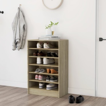 vidaXL Παπουτσοθήκη Sonoma Δρυς 60x35x92cm από Επεξ. Ξύλο
