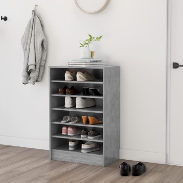 vidaXL Παπουτσοθήκη Γκρι Σκυροδέματος 60x35x92cm από Επεξ. Ξύλο