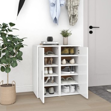 vidaXL Παπουτσοθήκες 2 τεμ. Λευκές 32x35x70cm από Μοριοσανίδα