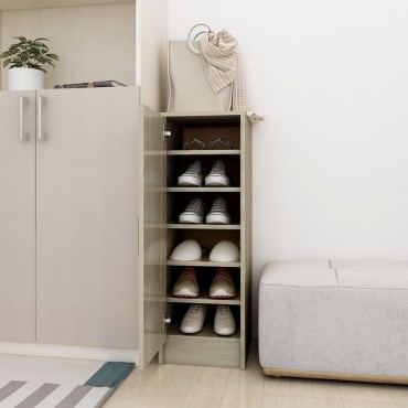 vidaXL Παπουτσοθήκη Sonoma Δρυς 32x35x92cm από Επεξ. Ξύλο