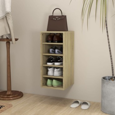 vidaXL Παπουτσοθήκη Sonoma Δρυς 31,5x35x70cm από Επεξ. Ξύλο