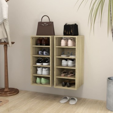 vidaXL Παπουτσοθήκες 2 τεμ. Sonoma Δρυς 31,5x35x70cm από Επεξ. Ξύλο