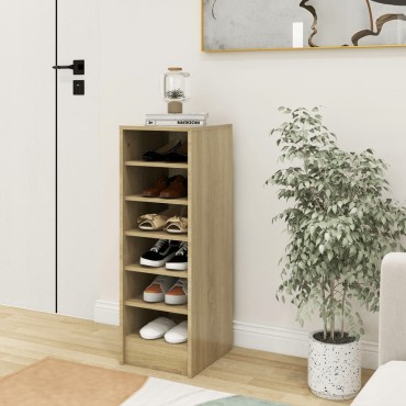 vidaXL Παπουτσοθήκη Sonoma Δρυς 31,5x35x90cm από Επεξ. Ξύλο