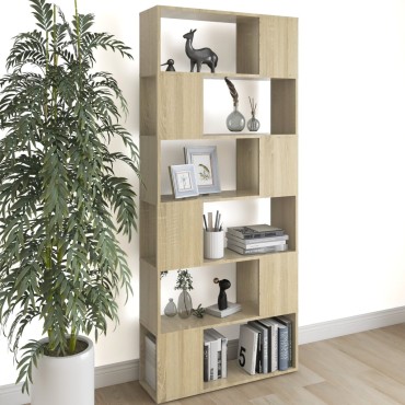 vidaXL Βιβλιοθήκη/Διαχωρ. Χώρου Sonoma Δρυς 80x24x186cm Επεξ. Ξύλο 1 τεμ.