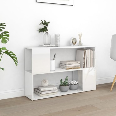 vidaXL Βιβλιοθήκη Γυαλιστερό Λευκό 100x24x63cm Επεξεργασμ. Ξύλο 1 τεμ.