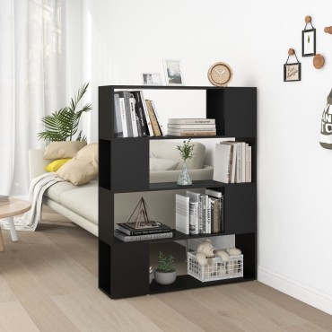 vidaXL Βιβλιοθήκη/Διαχωριστικό Χώρου Μαύρο 100x24x124cm 1 τεμ.