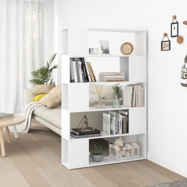 vidaXL Βιβλιοθήκη/Διαχωριστικό Χώρου Λευκό 100x24x155cm Επεξ. Ξύλο 1 τεμ.