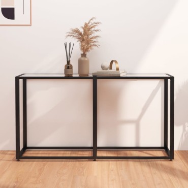 vidaXL Τραπέζι Κονσόλα Διαφανές 140x35x75,5cm από Ψημένο Γυαλί 1 τεμ.