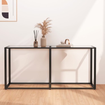 vidaXL Τραπέζι Κονσόλα Διαφανές 160x35x75,5cm από Ψημένο Γυαλί 1 τεμ.