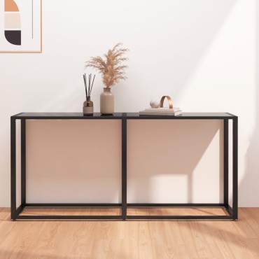 vidaXL Τραπέζι Κονσόλα Μαύρο 160x35x75,5cm από Ψημένο Γυαλί 1 τεμ.