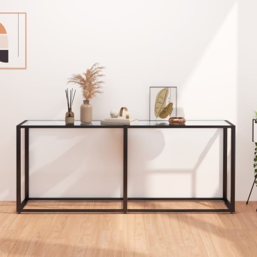 vidaXL Τραπέζι Κονσόλα Διαφανές 180x35x75,5cm από Ψημένο Γυαλί 1 τεμ.
