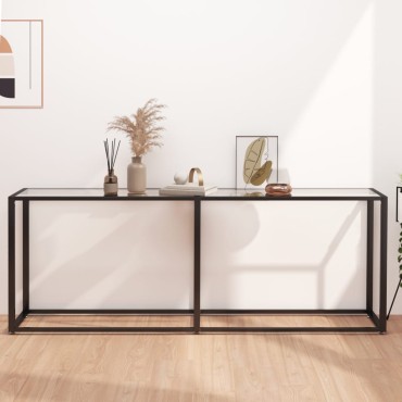 vidaXL Τραπέζι Κονσόλα Διαφανές 200x35x75,5cm από Ψημένο Γυαλί 1 τεμ.