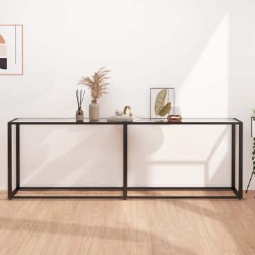 vidaXL Τραπέζι Κονσόλα Διαφανές 220x35x75,5cm από Ψημένο Γυαλί 1 τεμ.