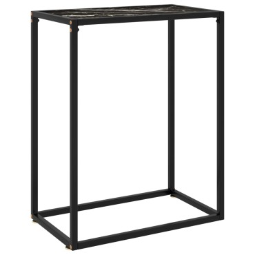 vidaXL Τραπέζι Κονσόλα Μαύρο 60x35x75cm από Ψημένο Γυαλί 1 τεμ.