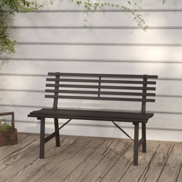 vidaXL Παγκάκι Κήπου Μαύρο Ατσάλινο 110x59x76,5cm 1 τεμ.