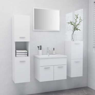 vidaXL Σετ Επίπλων Μπάνιου Λευκό από Επεξ. Ξύλο 60x38,5x46cm