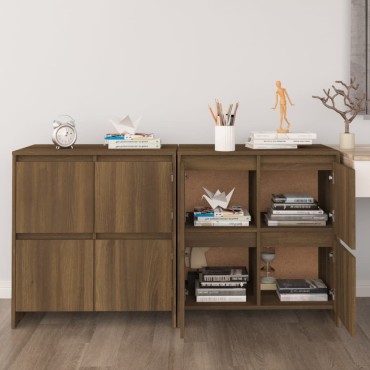 vidaXL Ντουλάπια 2 τεμ. Καφέ Δρυς 70x41x75cm από Επεξ. Ξύλο