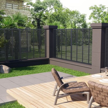 vidaXL Πάνελ Περίφραξης με Περσίδες Γκρι 180x180cm από WPC