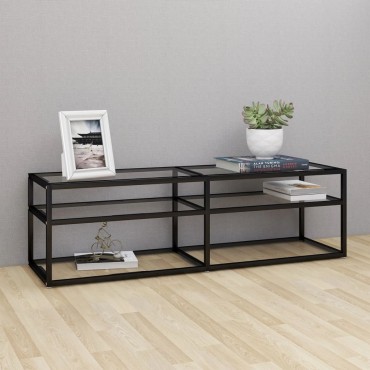 vidaXL Έπιπλο Τηλεόρασης Διαφανές 140x40x40,5cm από Γυαλί Ασφαλείας