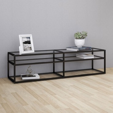 vidaXL Έπιπλο Τηλεόρασης Διαφανές 160x40x40,5cm από Γυαλί Ασφαλ.
