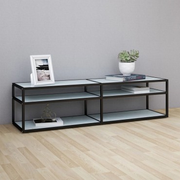 vidaXL Έπιπλο Τηλεόρασης Λευκό Όψη Μαρμάρου 160x40x40,5cm Ψημένο Γυαλί